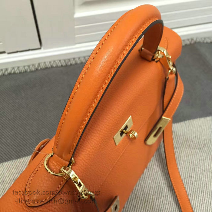 Hermes Kelly 28 Tote Bag in Orange Togo Leather HK0928