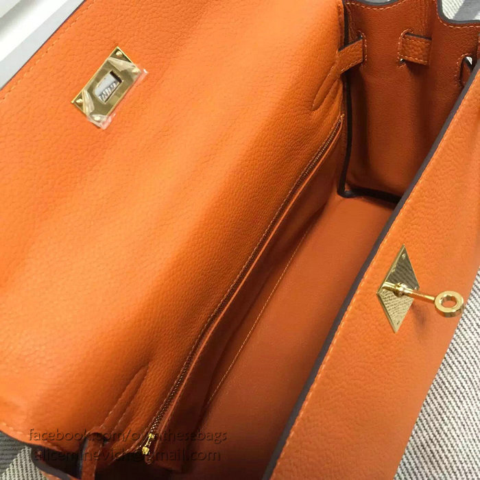 Hermes Kelly 28 Tote Bag in Orange Togo Leather HK0928