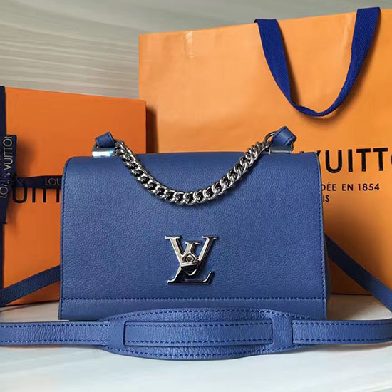 Louis Vuitton Soft Calf Leather Lockme II BB Blue M51200