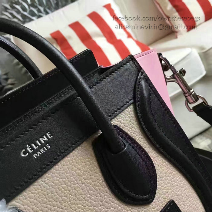 Celine Nano Luggage Beige&Pink Original Leather CL112510