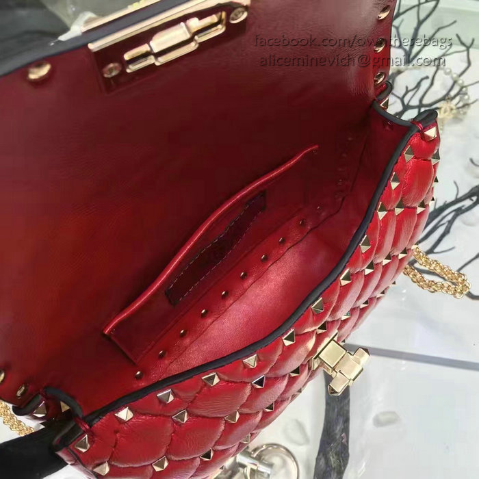 Valentino Garavani Rockstud Spike Small Bag Red Lambskin V281110