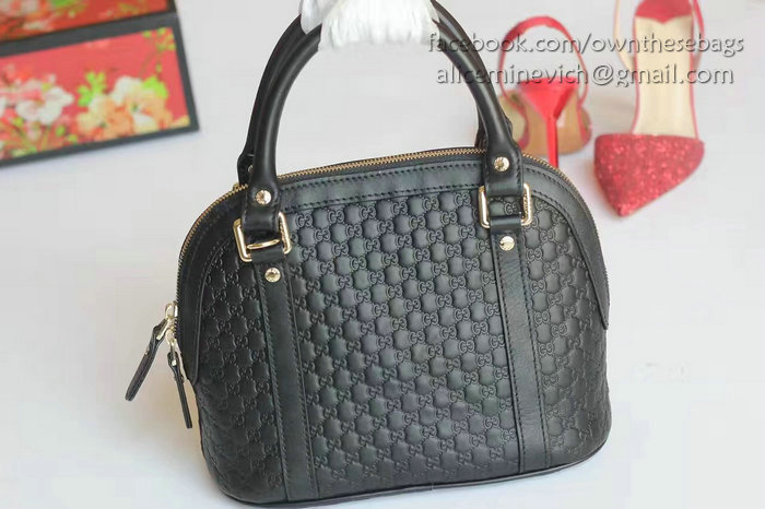 Gucci Black Gucci Signature Leather Top Handle Bag 449654