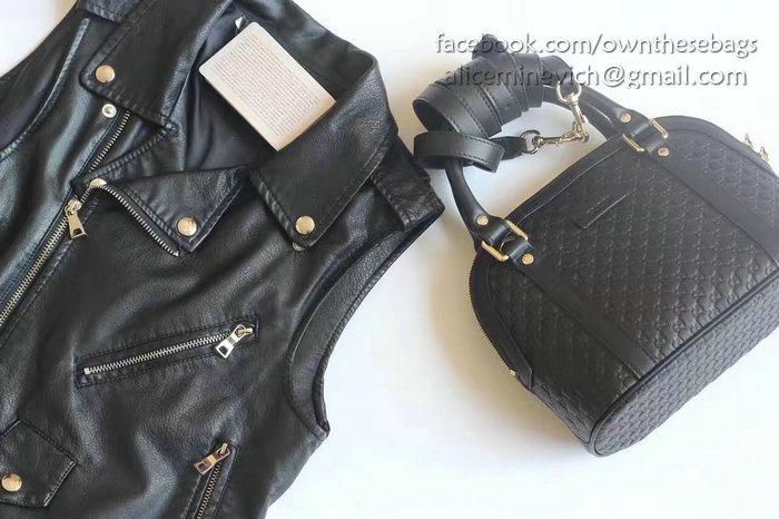 Gucci Black Gucci Signature Leather Top Handle Bag 449654