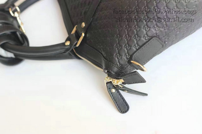 Gucci Black Gucci Signature Leather Top Handle Bag 449655