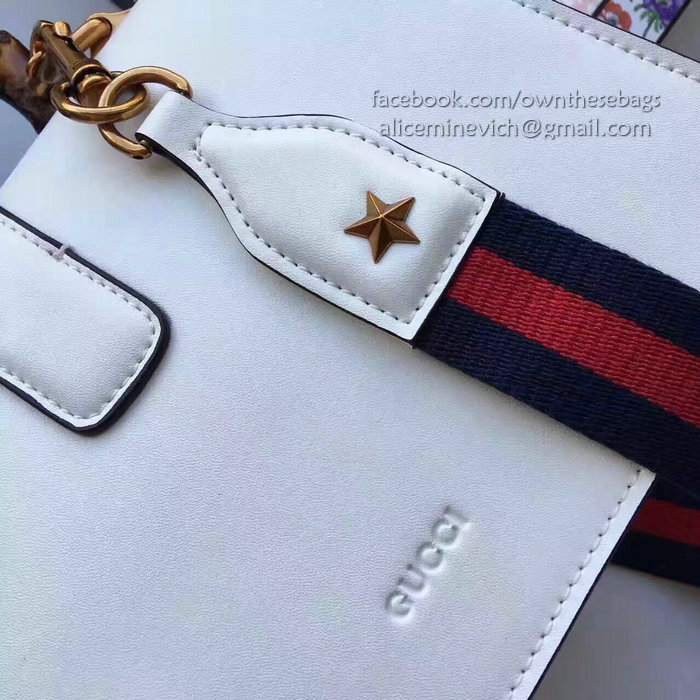 Gucci Dionysus Leather Top Handle Bag White/Blue/Red 448075