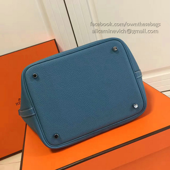 Hermes Picotin Lock 22 Tote Bag Togo Leather Blue HP1112