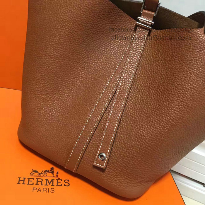 Hermes Picotin Lock 22 Tote Bag Togo Leather Brown HP1112