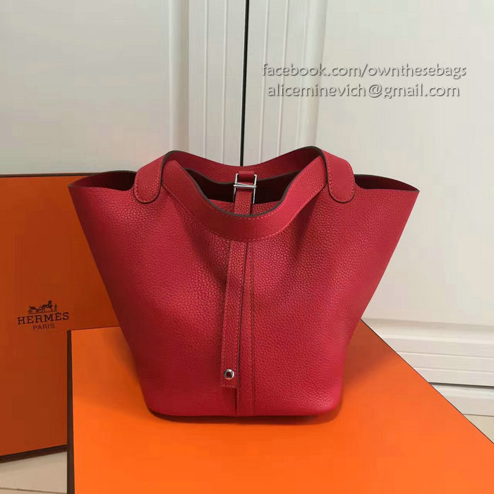 Hermes Picotin Lock 22 Tote Bag Togo Leather Red HP1112