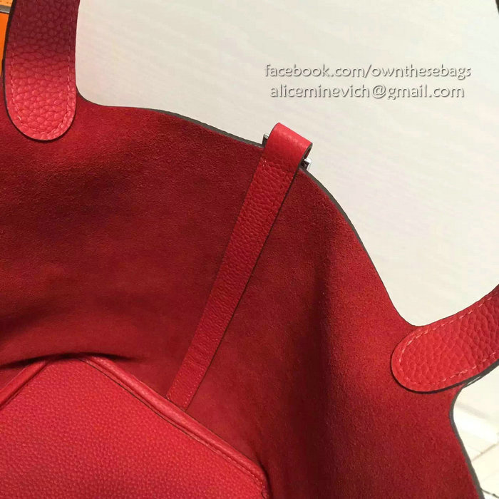 Hermes Picotin Lock 22 Tote Bag Togo Leather Red HP1112