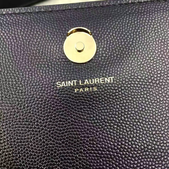 Classic Monogram Saint Laurent Clutch in Black Grained Leather 326079