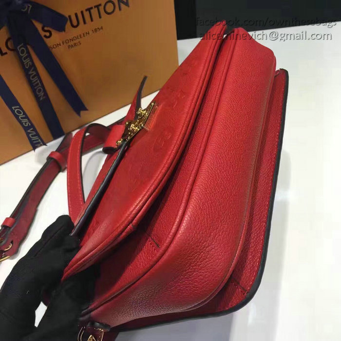 Louis Vuitton Monogram Empreinte Pochette Metis Red M40780