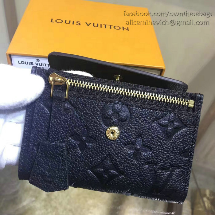 Louis Vuitton Monogram Empreinte Pont-neuf Compact Wallet Noir M62184