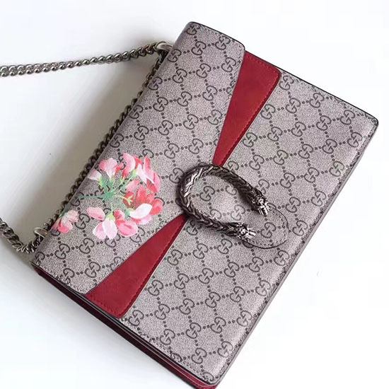 Gucci Dionysus GG Blooms Print Shoulder Bag Burgundy 400235