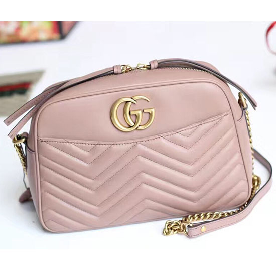 Gucci GG Marmont Matelasse Shoulder Bag Light Pink 443499