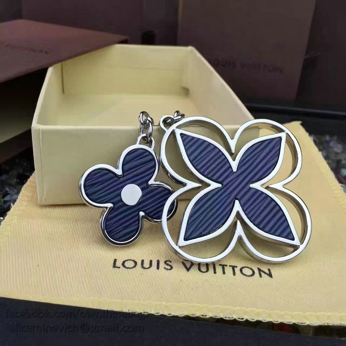 Louis Vuitton Bag Charm Rimi Key Holder Blue&Silver M61013