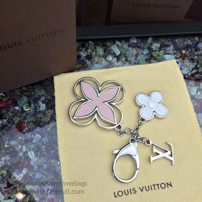 Louis Vuitton Bag Charm Rimi Key Holder Pink&Silver M61013