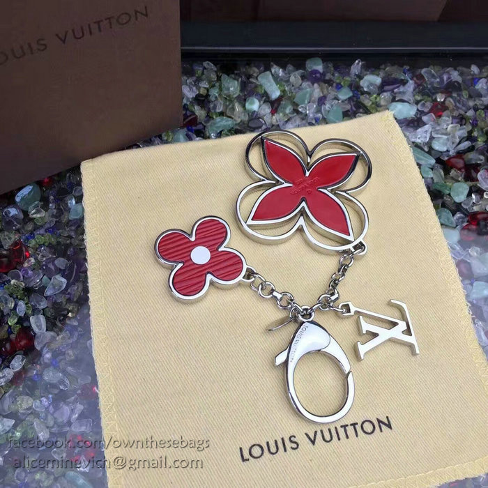 Louis Vuitton Bag Charm Rimi Key Holder Red&Silver M61013