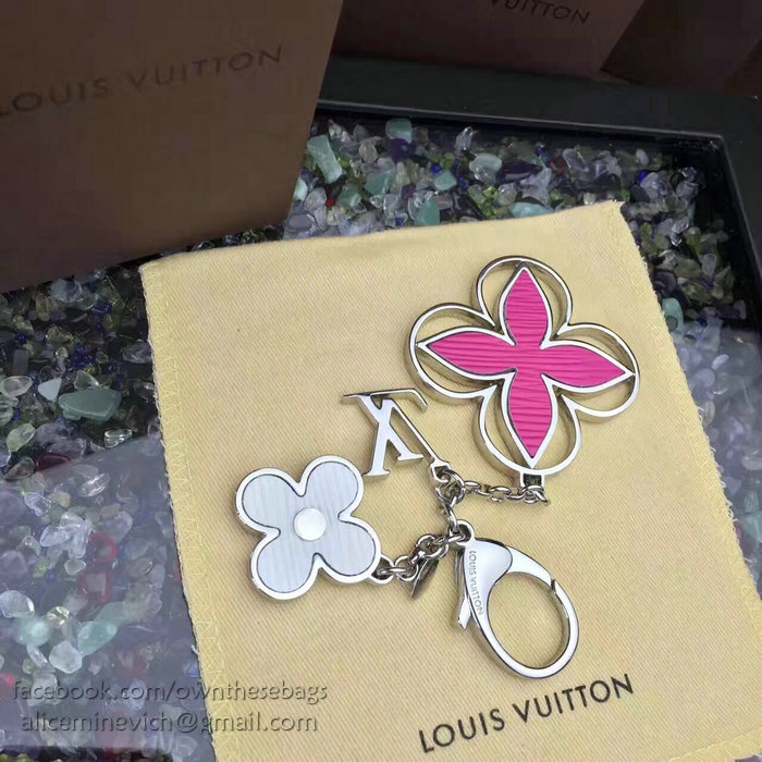 Louis Vuitton Bag Charm Rimi Key Holder Rose&Silver M61013