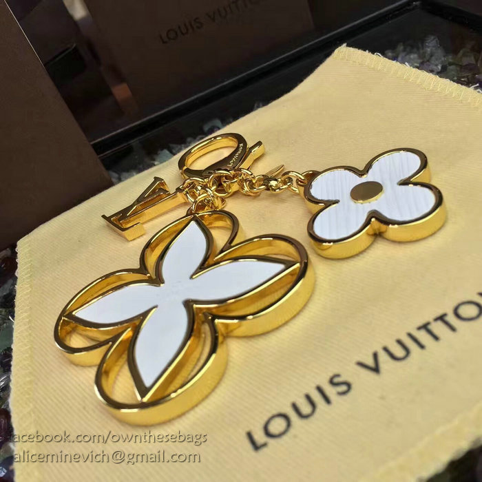 Louis Vuitton Bag Charm Rimi Key Holder White&Gold M61013