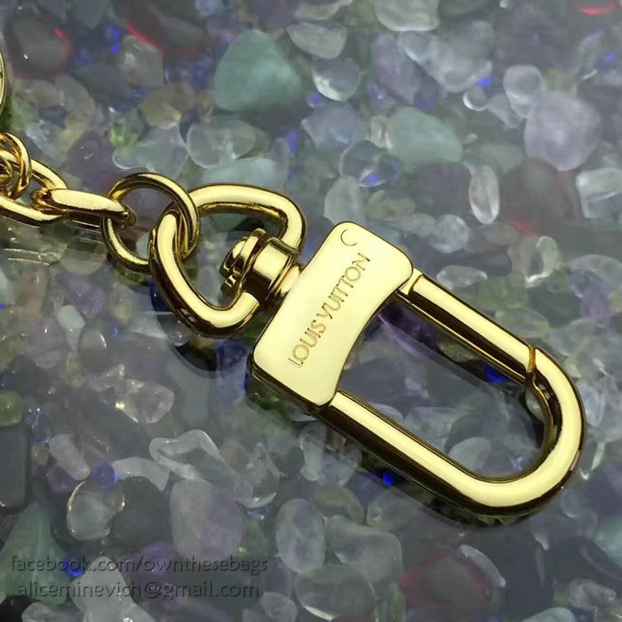 Louis Vuitton Malletage Flowers Bag Charm Key Holder Metal M67383