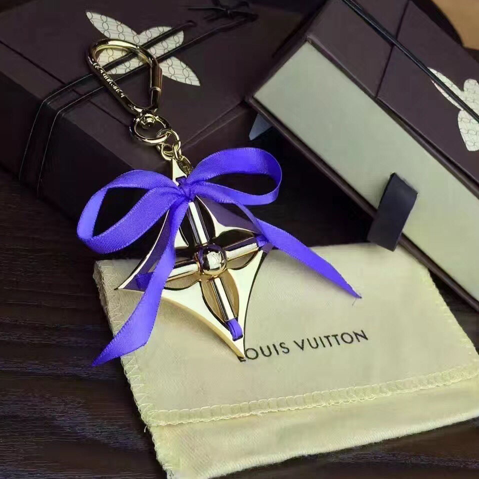 Louis Vuitton Ribbon Bag Charm Key Chain Blue M61023
