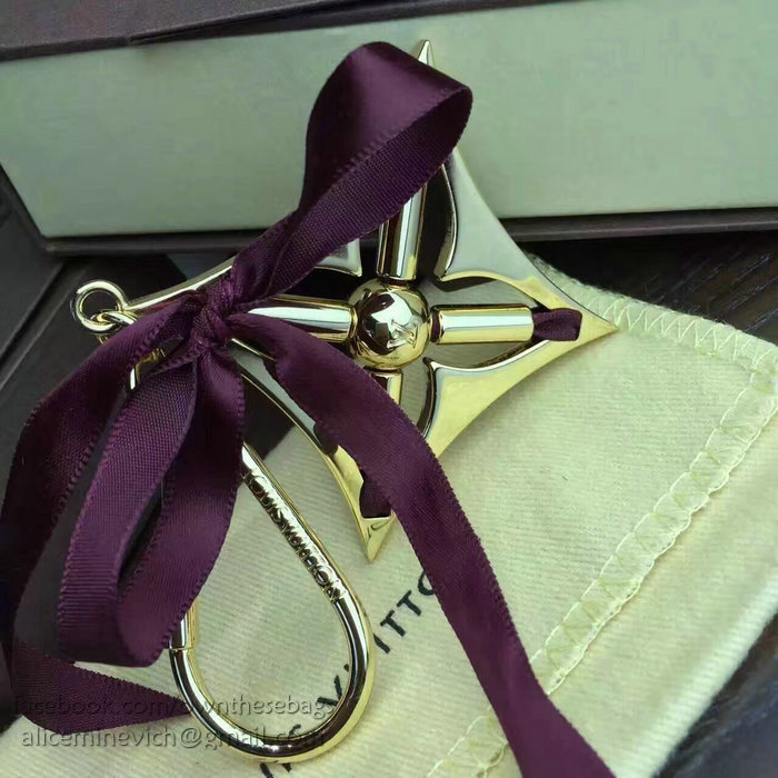 Louis Vuitton Ribbon Bag Charm Key Chain Burgundy M61023