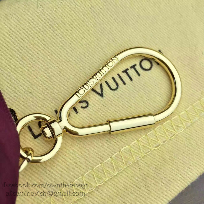 Louis Vuitton Ribbon Bag Charm Key Chain Burgundy M61023