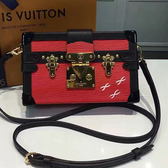 Louis Vuitton Epi Leather Petite Malle Red Shiny Gold M42562