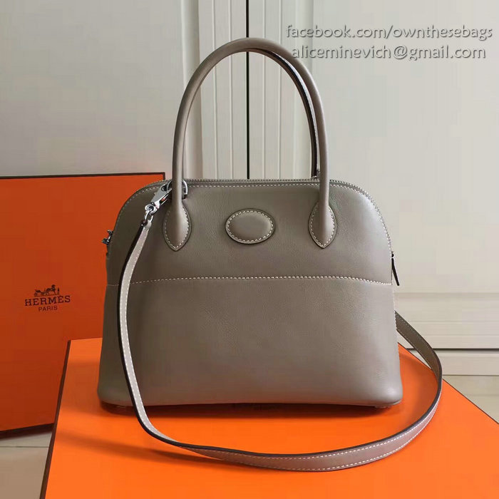 Hermes Bolide 27 Bag in Grey Swift Leather HB2701