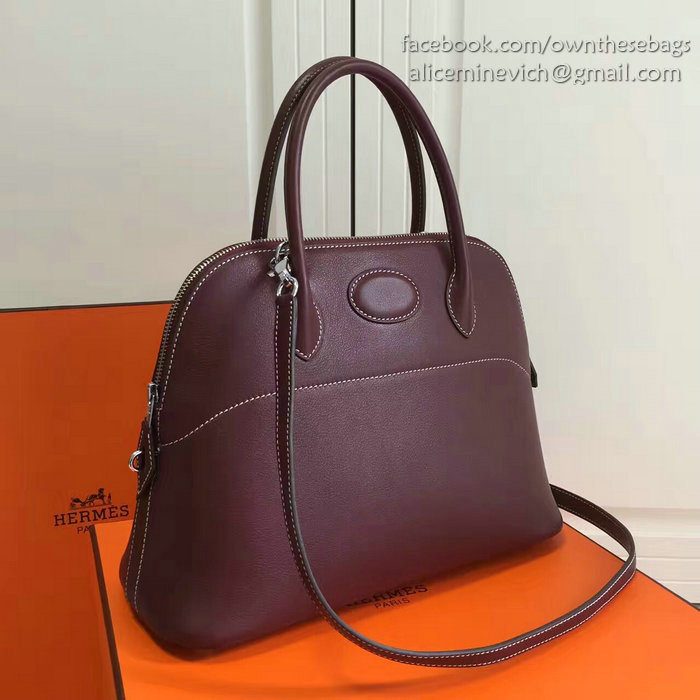 Hermes Bolide 31 Bag in Burgundy Swift Leather HB3101