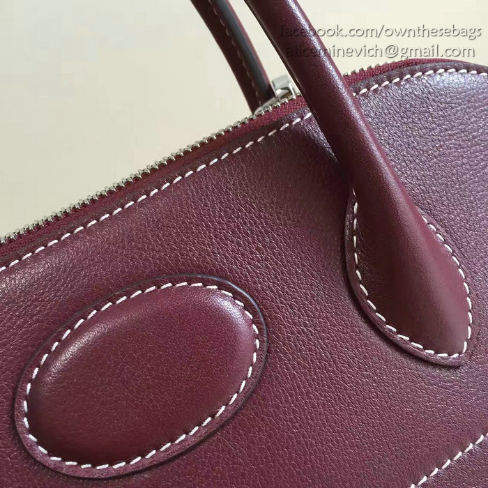 Hermes Bolide 31 Bag in Burgundy Swift Leather HB3101