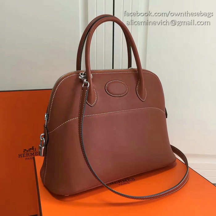 Hermes Bolide 31 Bag in Coffee Swift Leather HB3101