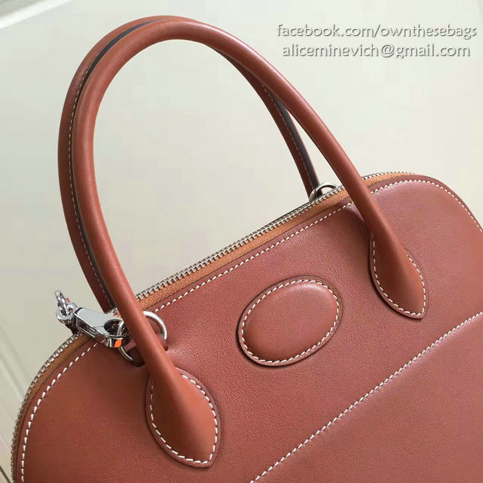 Hermes Bolide 31 Bag in Coffee Swift Leather HB3101
