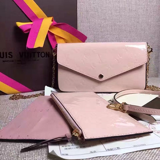 Louis Vuitton Monogram Vernis Pochette Felicie Pink M61293