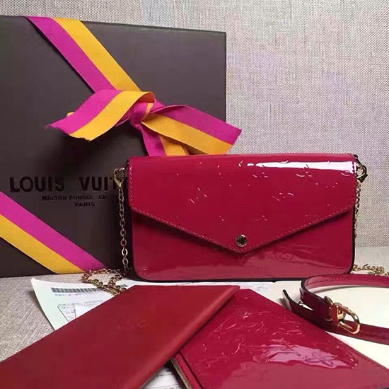 Louis Vuitton Monogram Vernis Pochette Felicie Red M61293