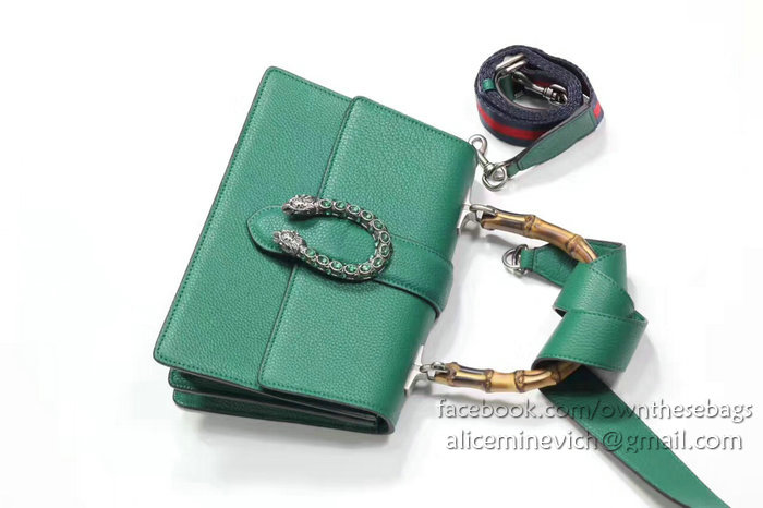 Gucci Dionysus Leather Top Handle Bag Green 448075
