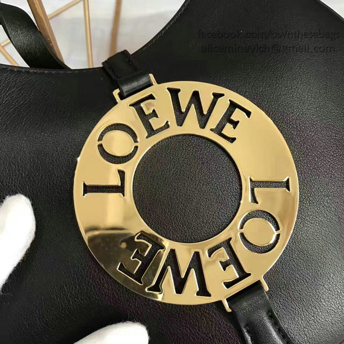 Loewe Joyce Leather Shoulder Bag Black 290350