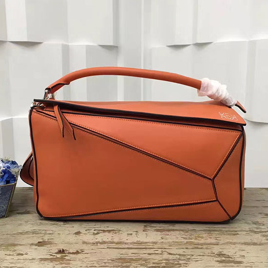 Loewe Original Calf Leather Puzzle Bag Orange 290310
