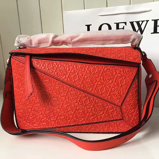 Loewe Original Calf Leather Puzzle Bag Red 290310