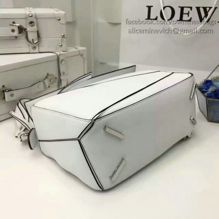 Loewe Original Calf Leather Puzzle Bag White 290310