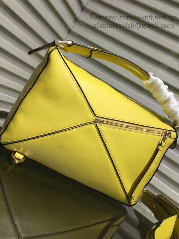 Loewe Original Calf Leather Puzzle Bag Yellow 290310