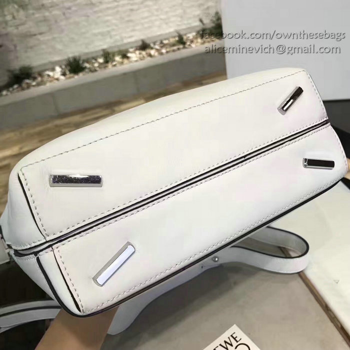 Loewe T Bucket Bag in White Original Calf Leather 290360