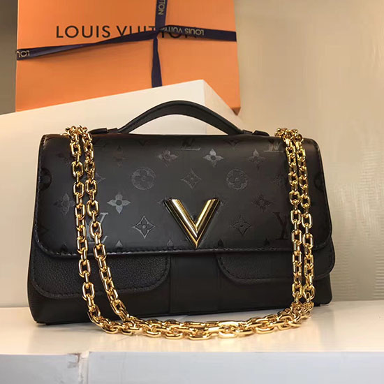 Louis Vuitton Cuir Plume and Cuir Ecume Very Chain Bag Noir M42899