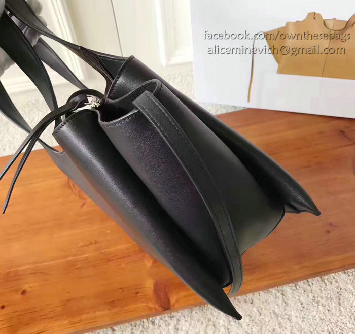 Celine Medium Tri Fold Shoulder Bag in Black Smooth Calfskin 030402