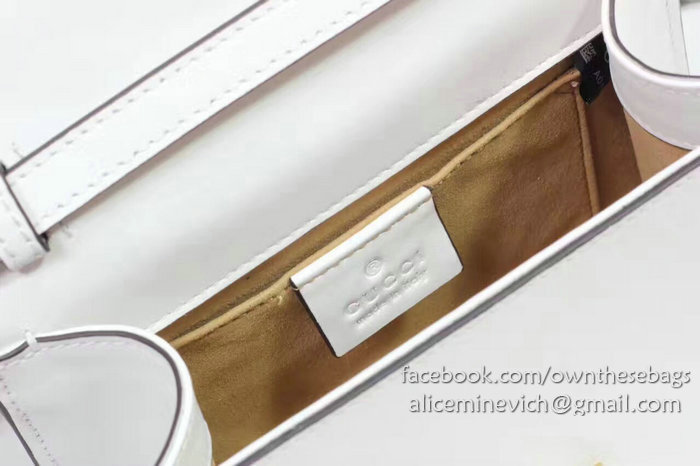 Gucci Sylvie Leather Mini Bag White 470270