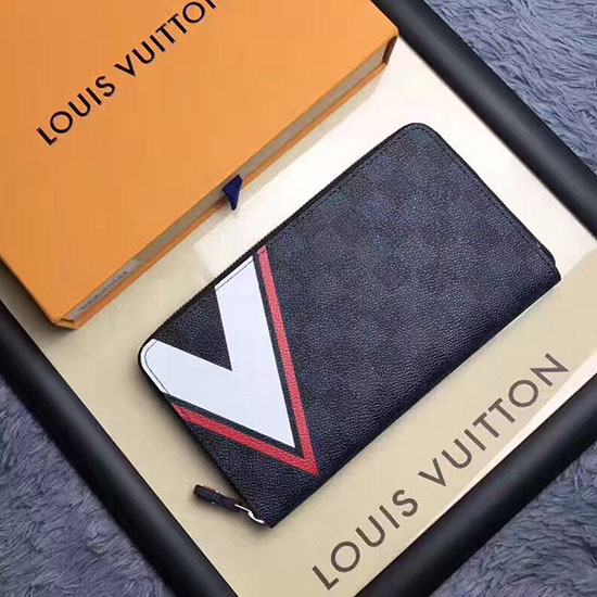 Louis Vuitton Damier Graphite Canvas Zippy Organizer Red N64014