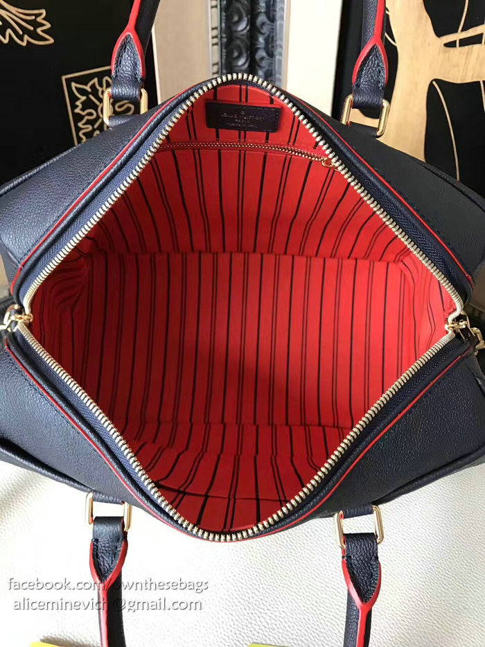 Louis Vuitton Monogram Empreinte Speedy Bandouliere Marine Rouge M43501