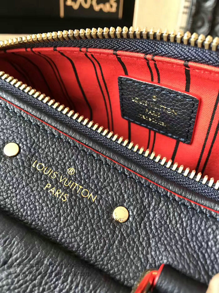 Louis Vuitton Monogram Empreinte Speedy Bandouliere Marine Rouge M43501