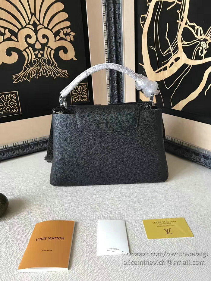 Louis Vuitton Taurillon Leather Capucines PM Black N92800