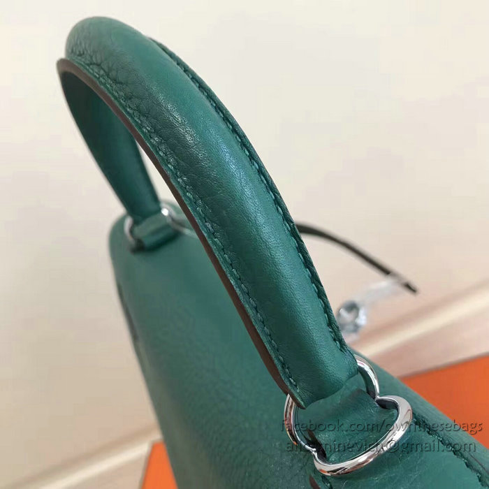 Hermes Kelly 32 Tote Bag in Green Togo Leather HK0409